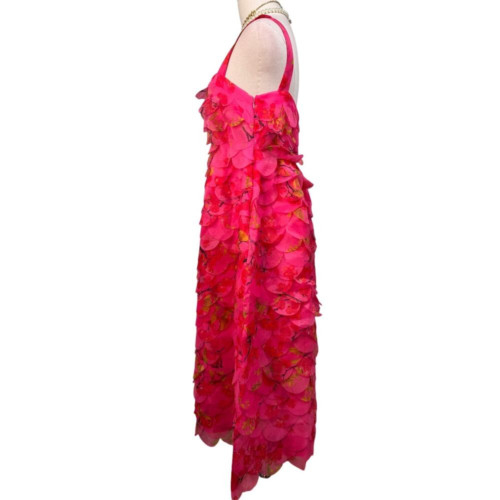 Cynthia Rowley Scalloped Petal Midi Dress floral cherry blossom pink size 4 - Picture 10 of 16